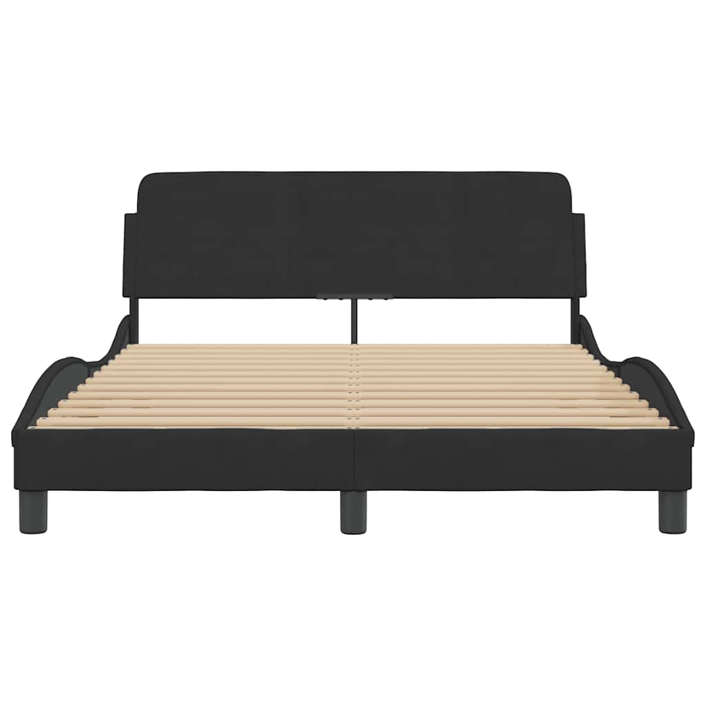 Cadre de lit Dover noir 140x190 cm velours