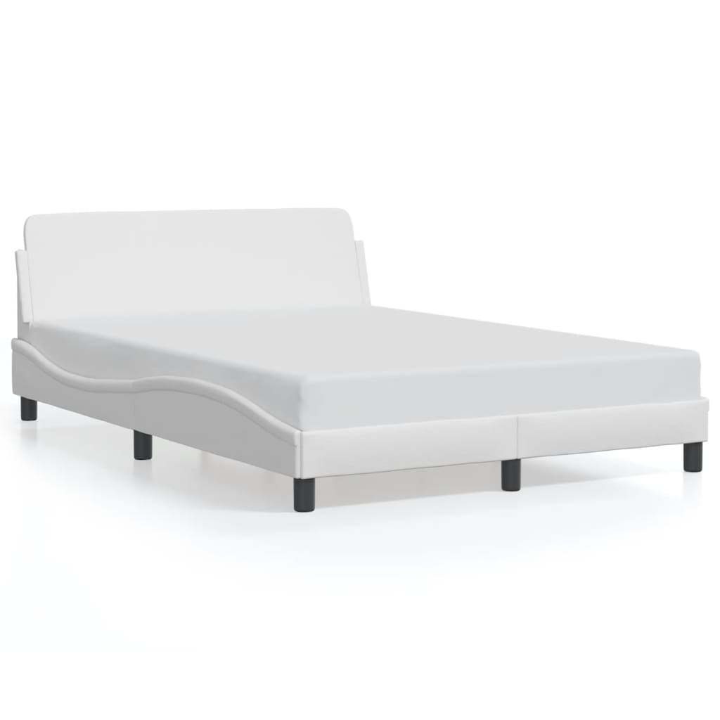 Cadre de lit sans matelas blanc 140x190 cm similicuir - XIOS
