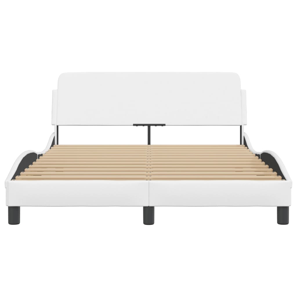 Cadre de lit sans matelas blanc 140x190 cm similicuir - XIOS