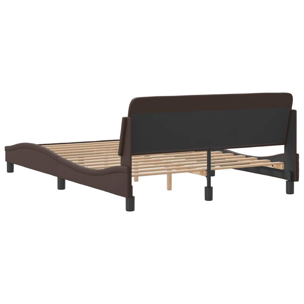 Cadre de lit sans matelas marron 140x190 cm similicuir - XIOS