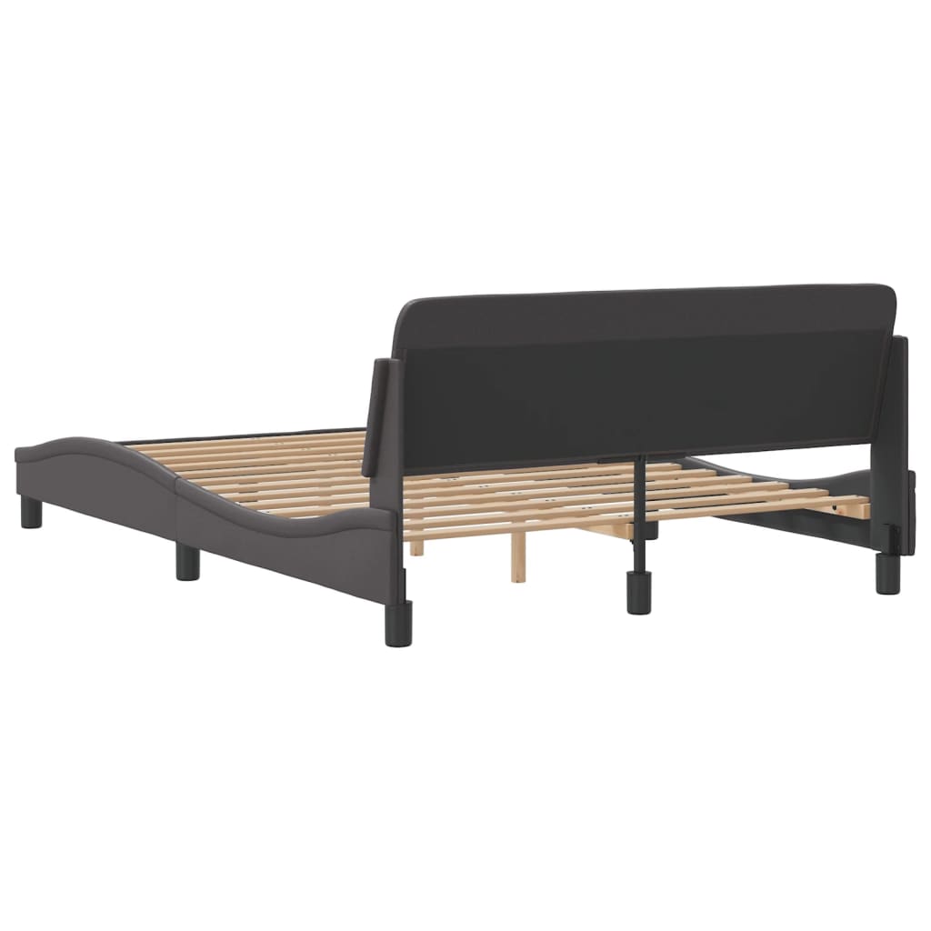 Cadre de lit sans matelas gris 140x190 cm similicuir - XIOS