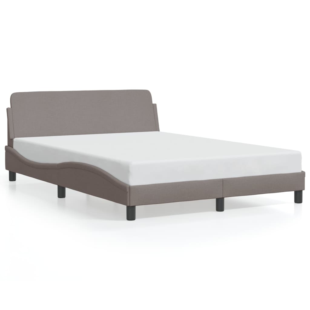 Cadre de lit sans matelas taupe 140x200 cm tissu - XIOS