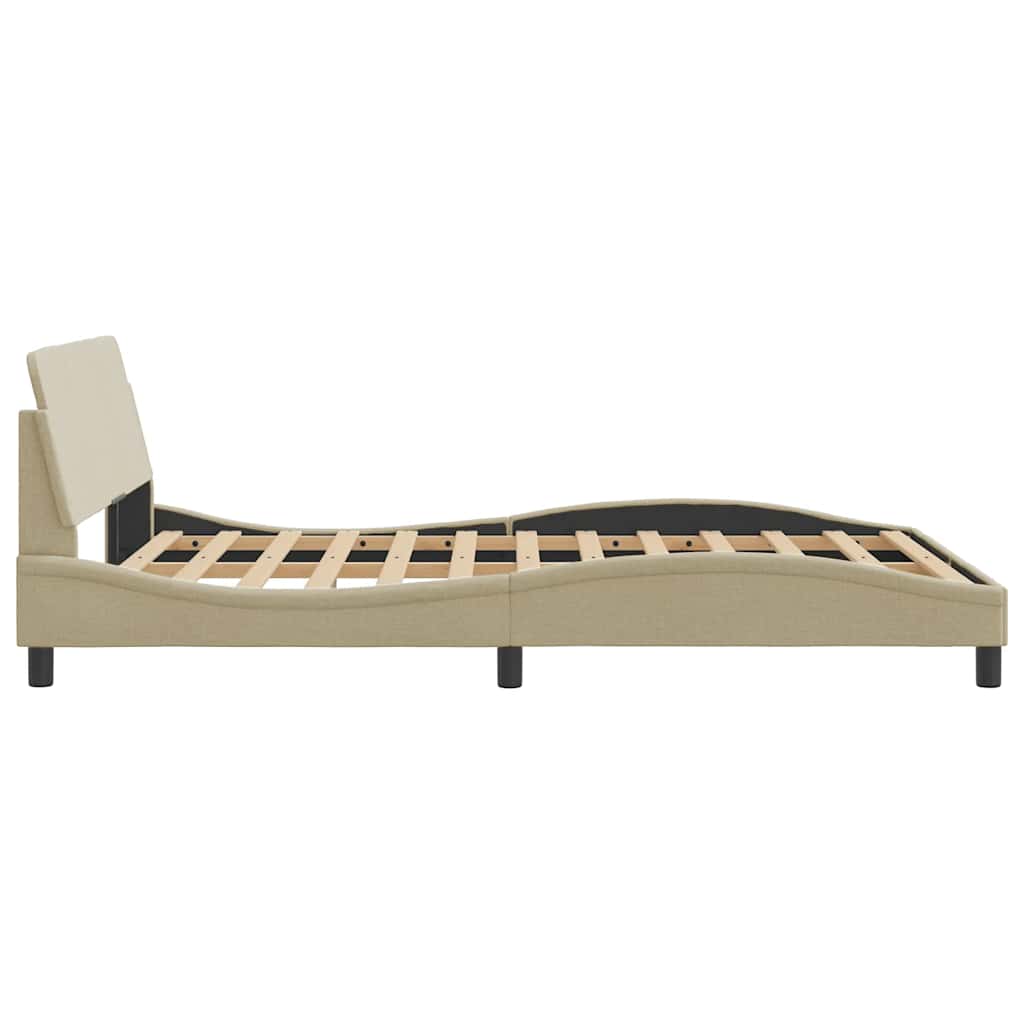 Cadre de lit Dover crème 140x200 cm tissu