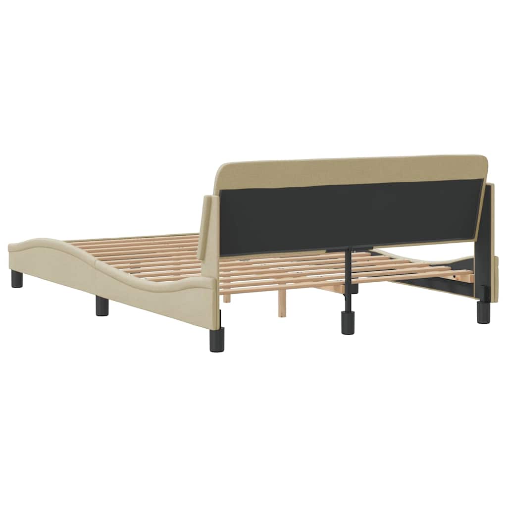 Cadre de lit Dover crème 140x200 cm tissu