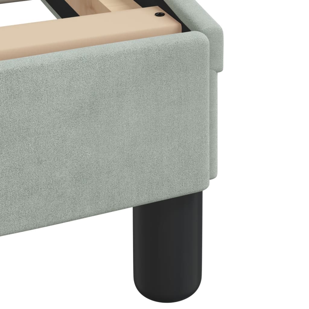 Cadre de lit sans matelas gris clair 140x200 cm velours - XIOS