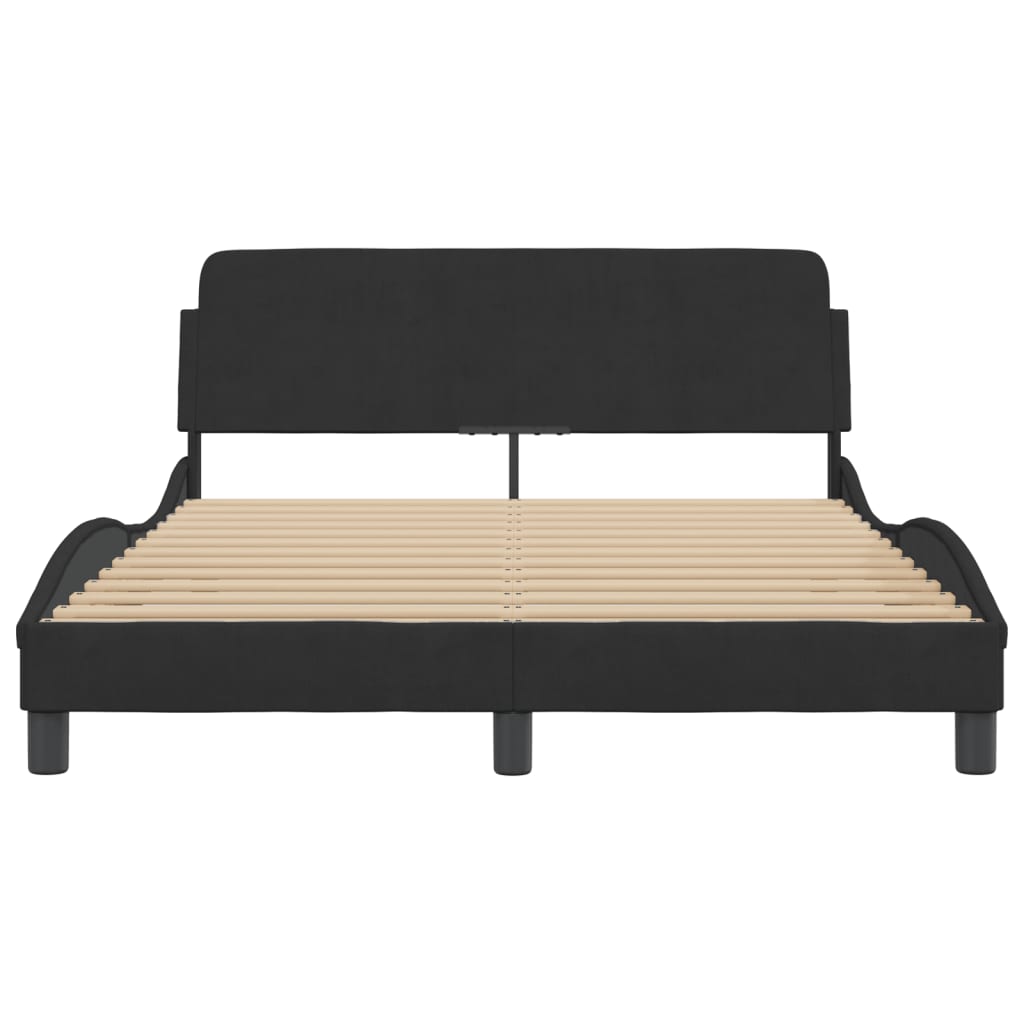 Cadre de lit sans matelas noir 140x200 cm velours - XIOS