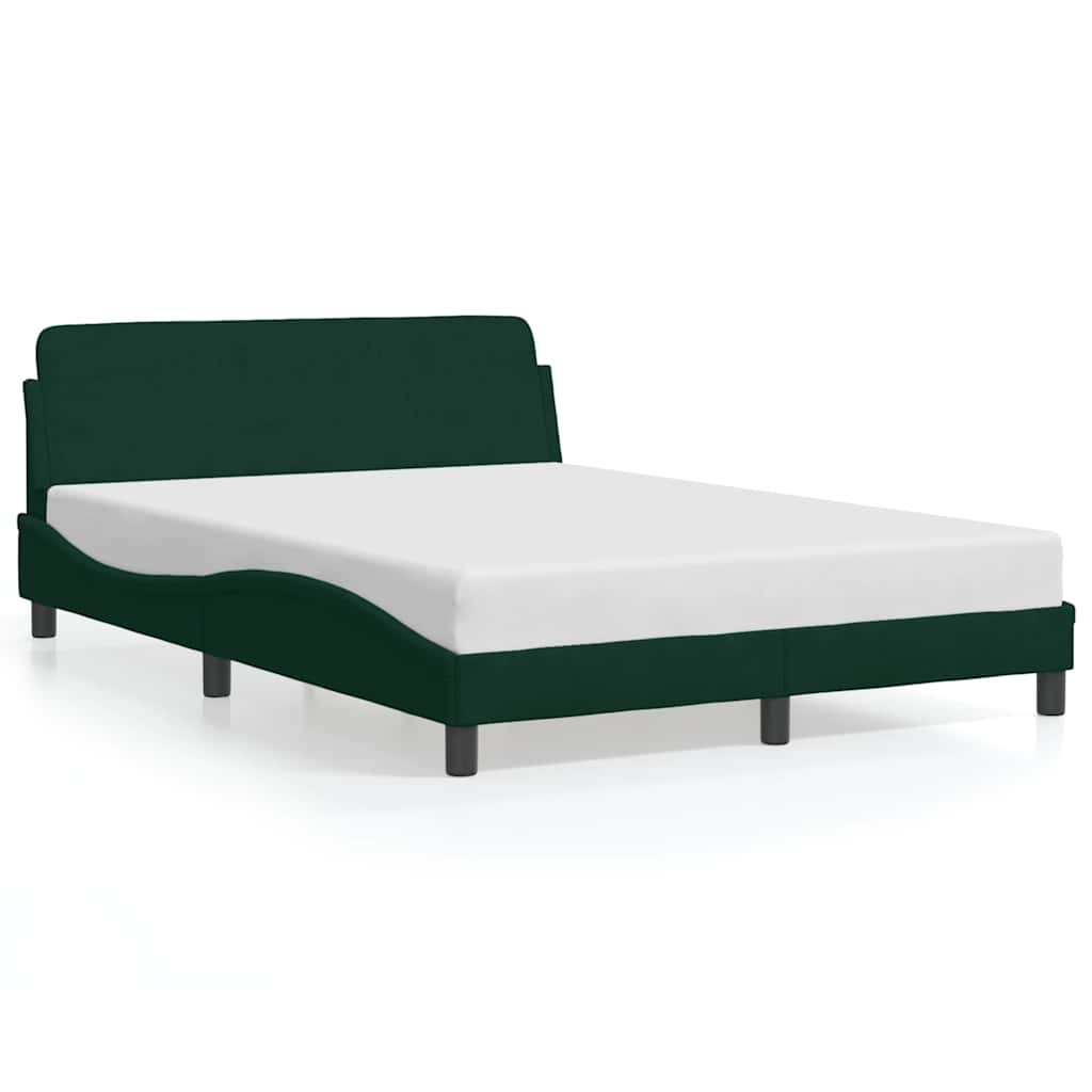 Cadre de lit Dover vert foncé 140x200 cm velours