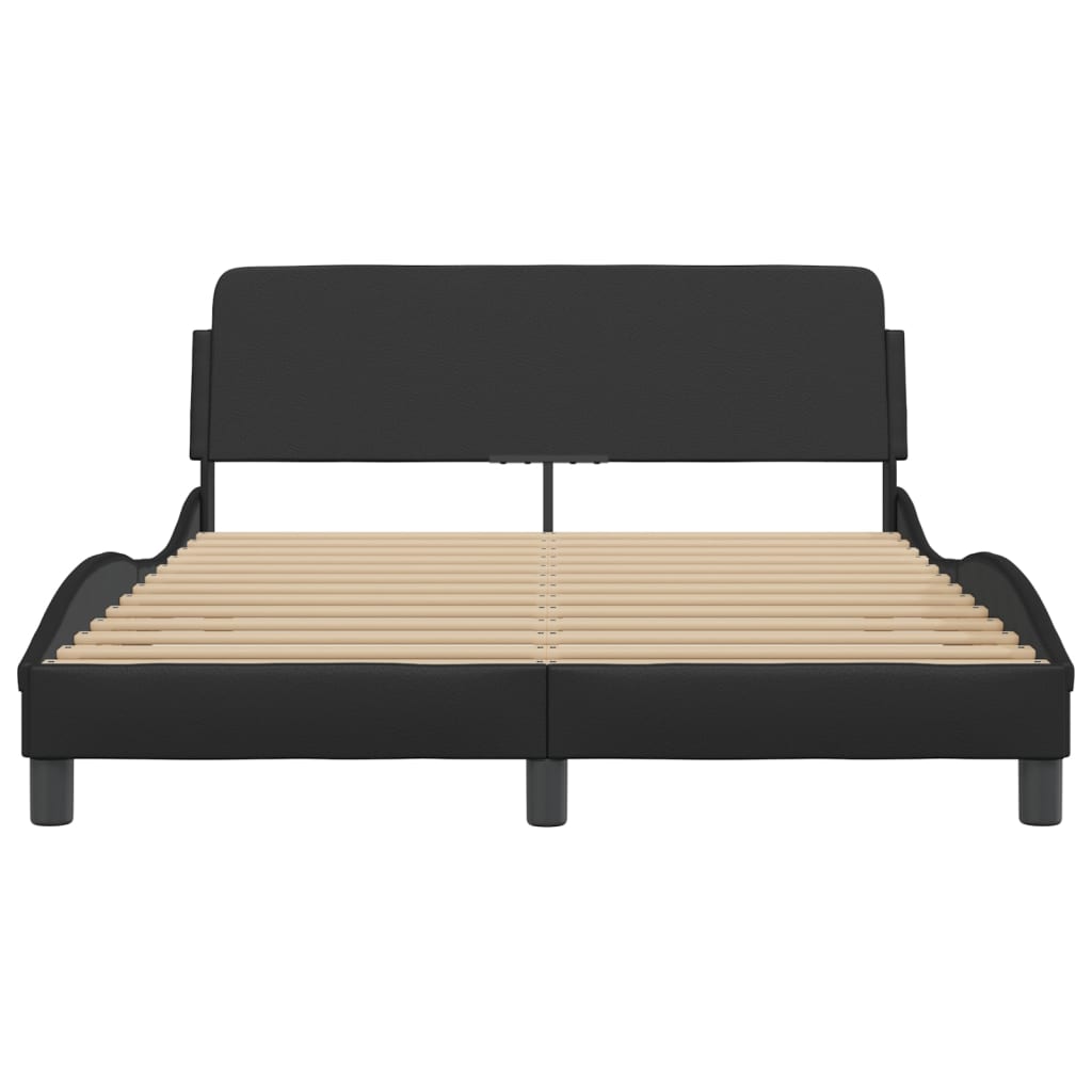 Cadre de lit sans matelas noir 140x200 cm similicuir - XIOS