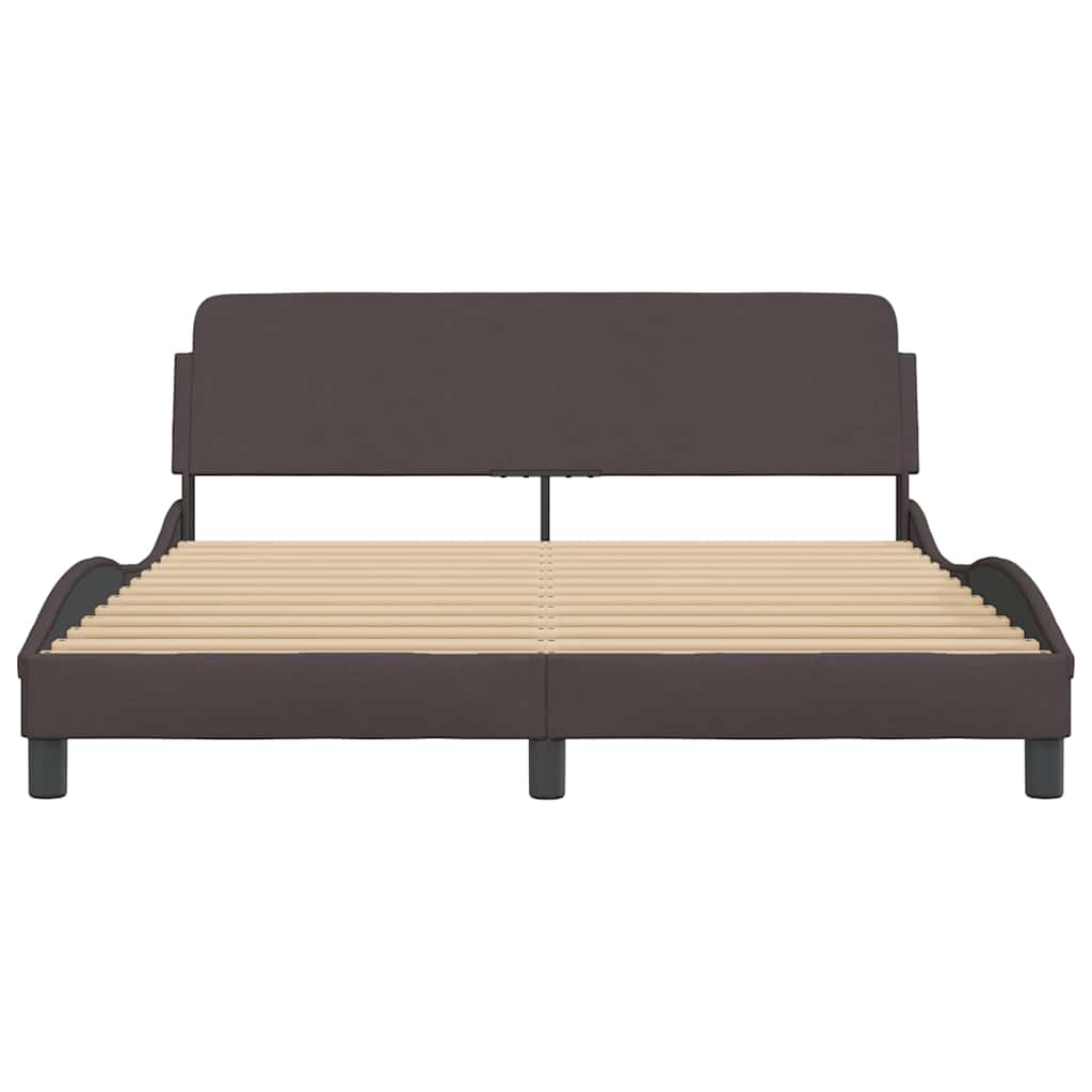 Cadre de lit Dover marron foncé 160x200 cm tissu