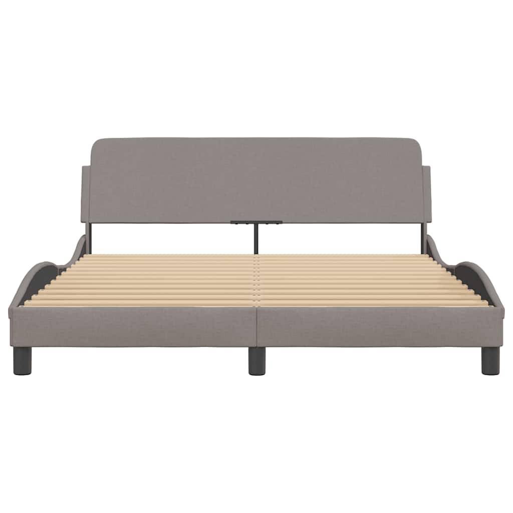 Cadre de lit Dover taupe 160x200 cm tissu