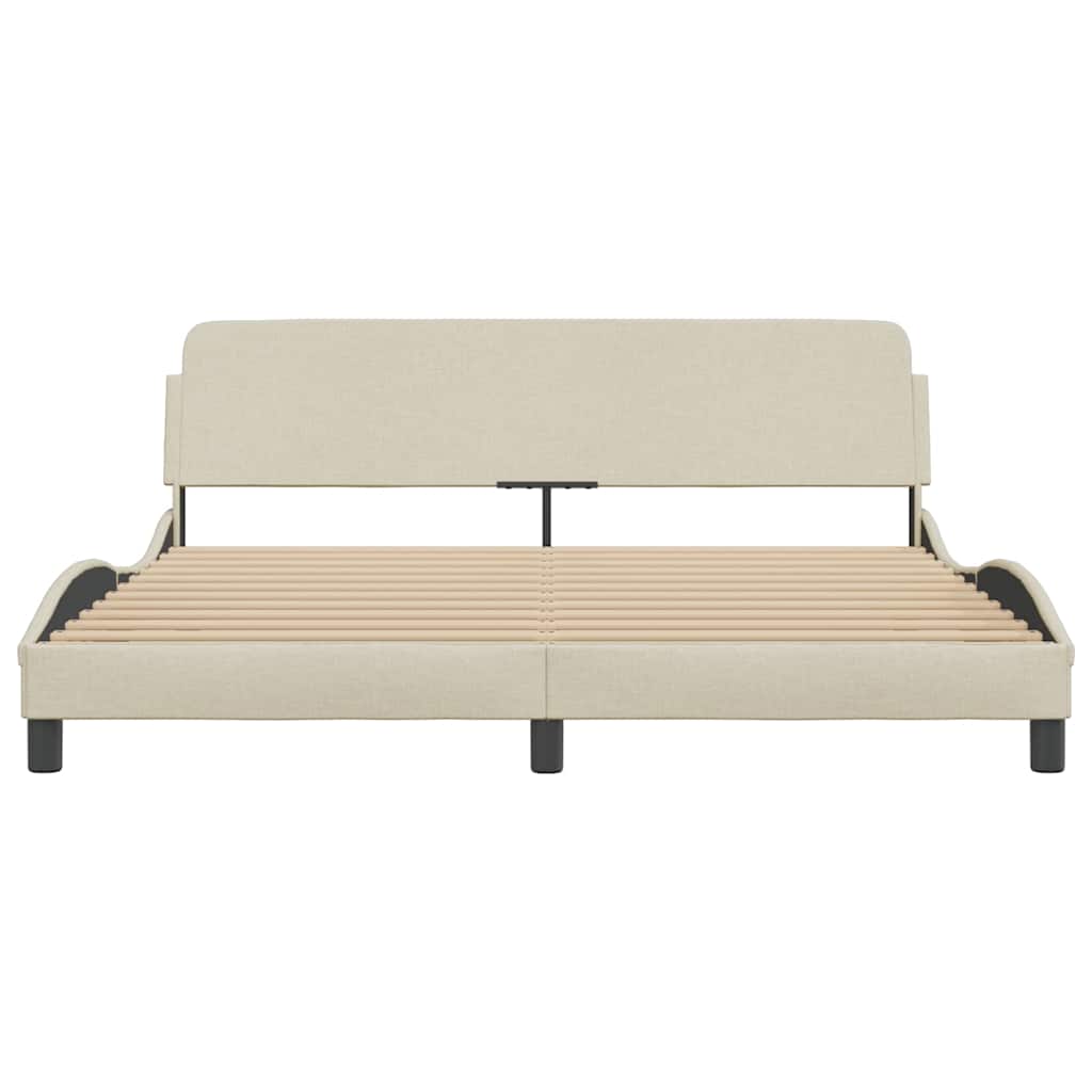 Cadre de lit Dover crème 160x200 cm tissu