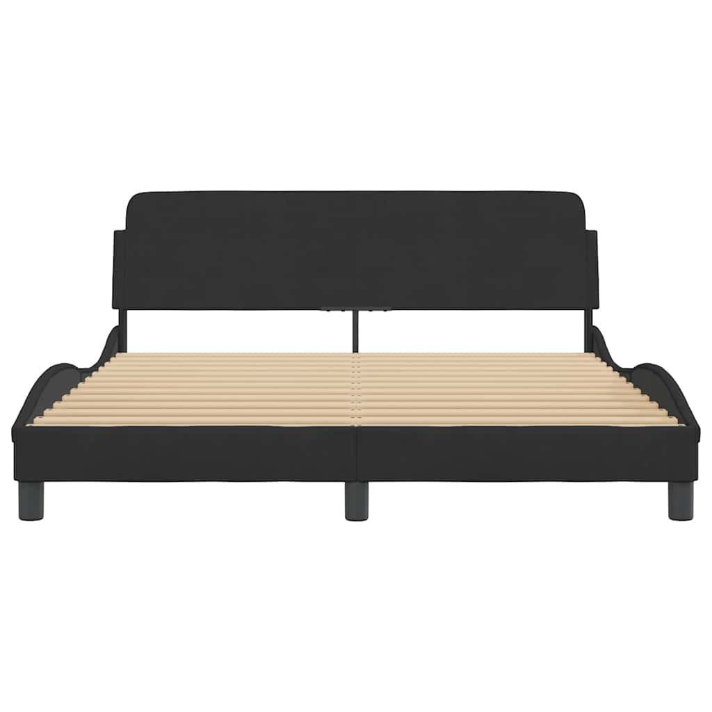 Cadre de lit Dover noir 160x200 cm velours
