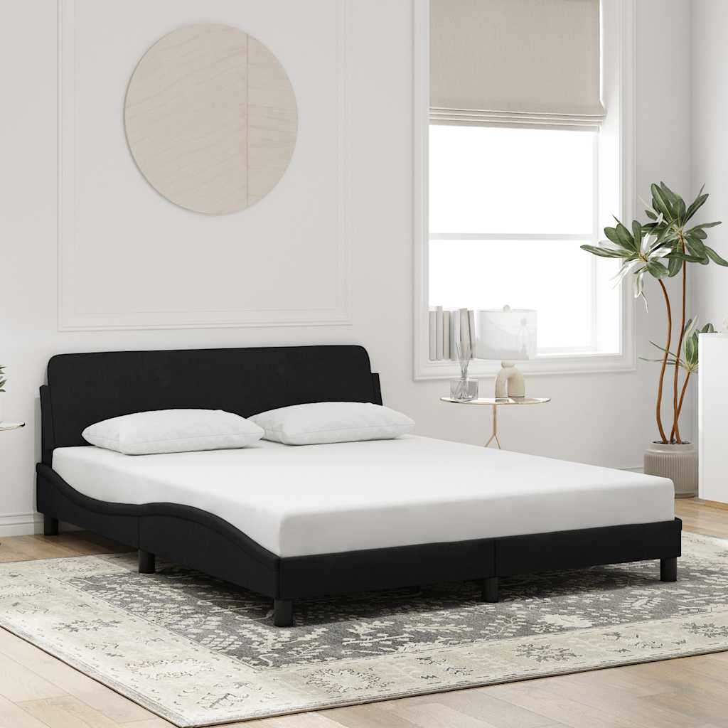 Cadre de lit Dover noir 160x200 cm velours