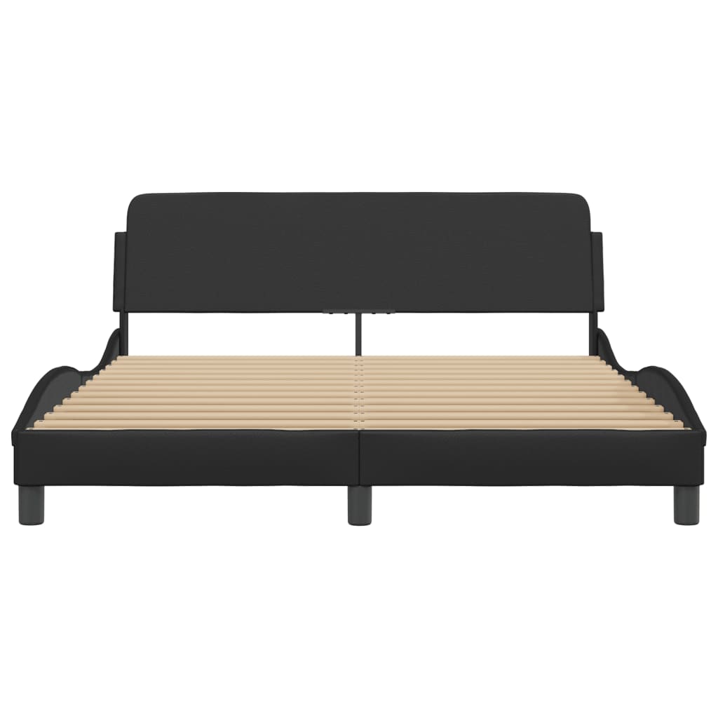 Cadre de lit sans matelas noir 160x200 cm similicuir - XIOS