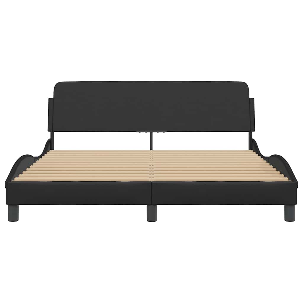 Cadre de lit Dover noir 160x200 cm similicuir
