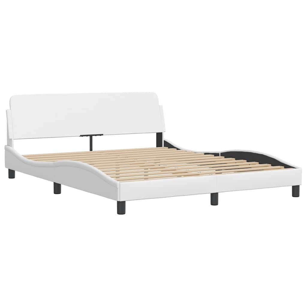 Cadre de lit Dover blanc 160x200 cm similicuir