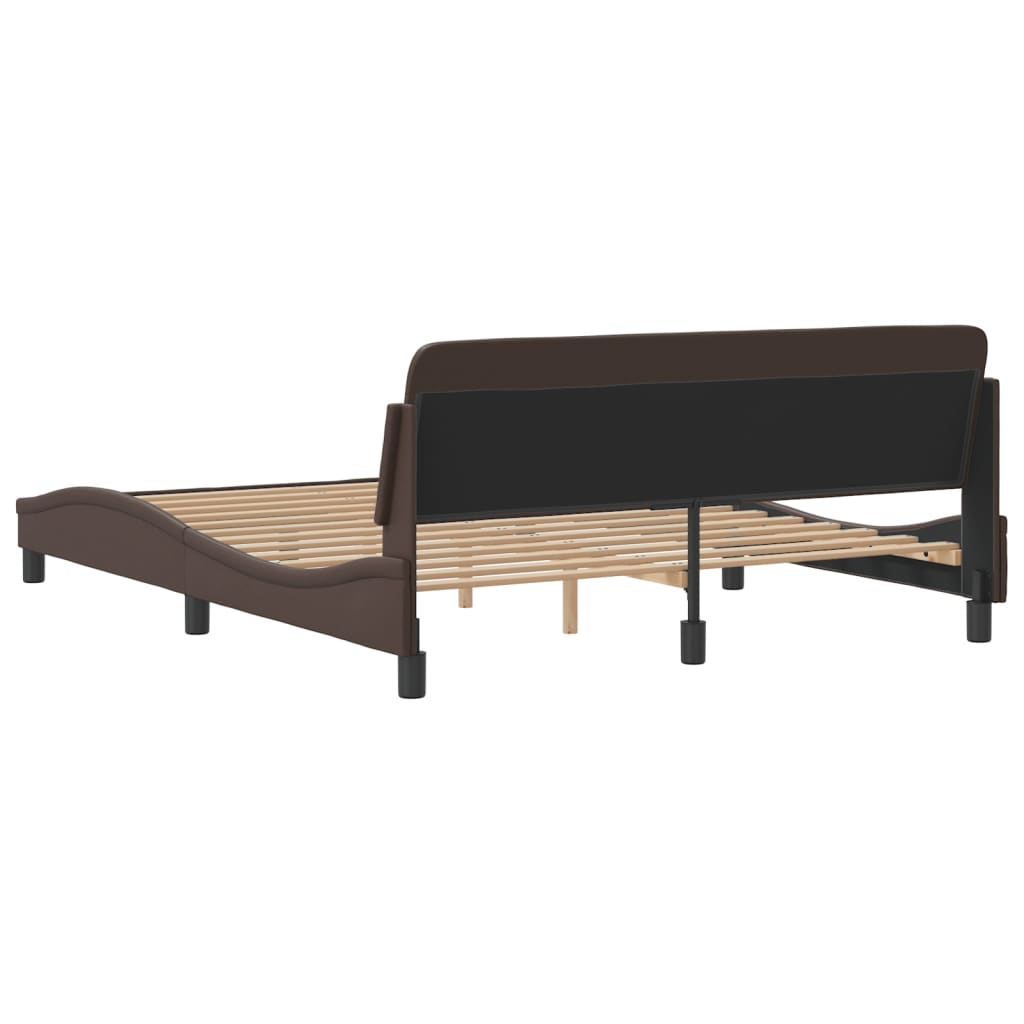 Cadre de lit sans matelas marron 160x200 cm similicuir - XIOS