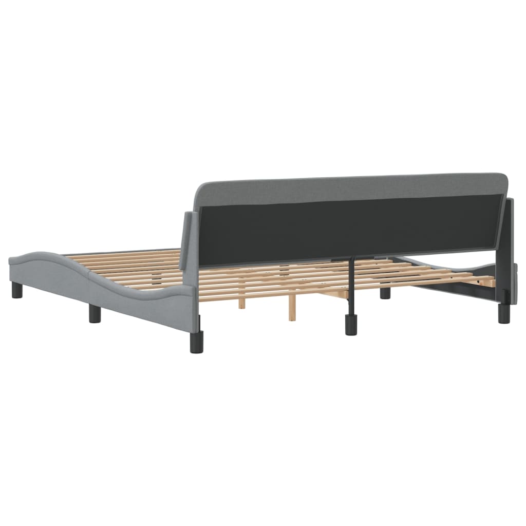 Cadre de lit sans matelas gris clair 180x200 cm tissu - XIOS
