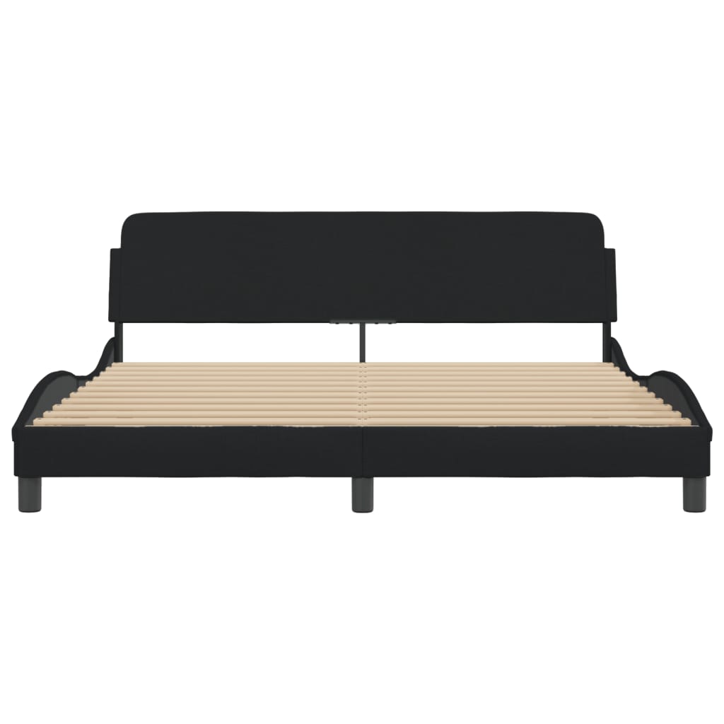 Cadre de lit sans matelas noir 180x200 cm tissu - XIOS
