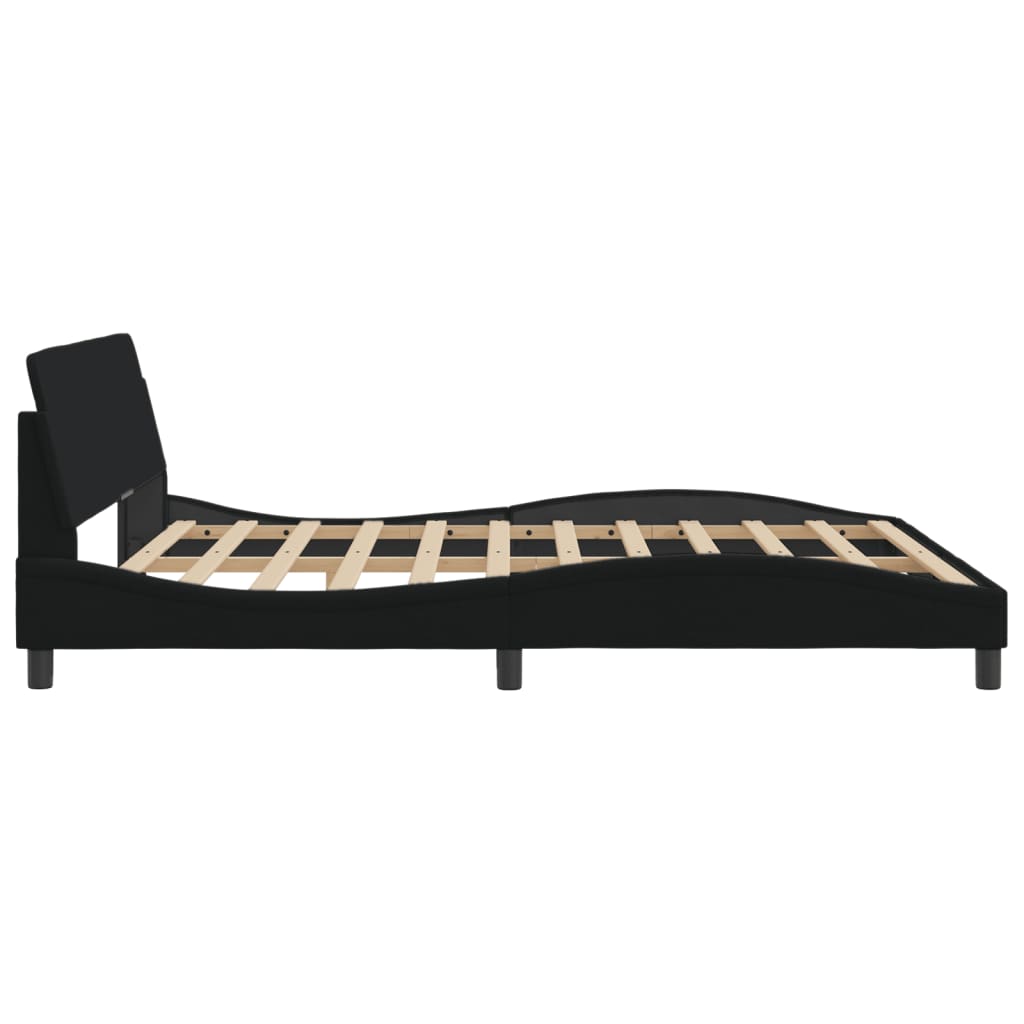 Cadre de lit sans matelas noir 180x200 cm tissu - XIOS
