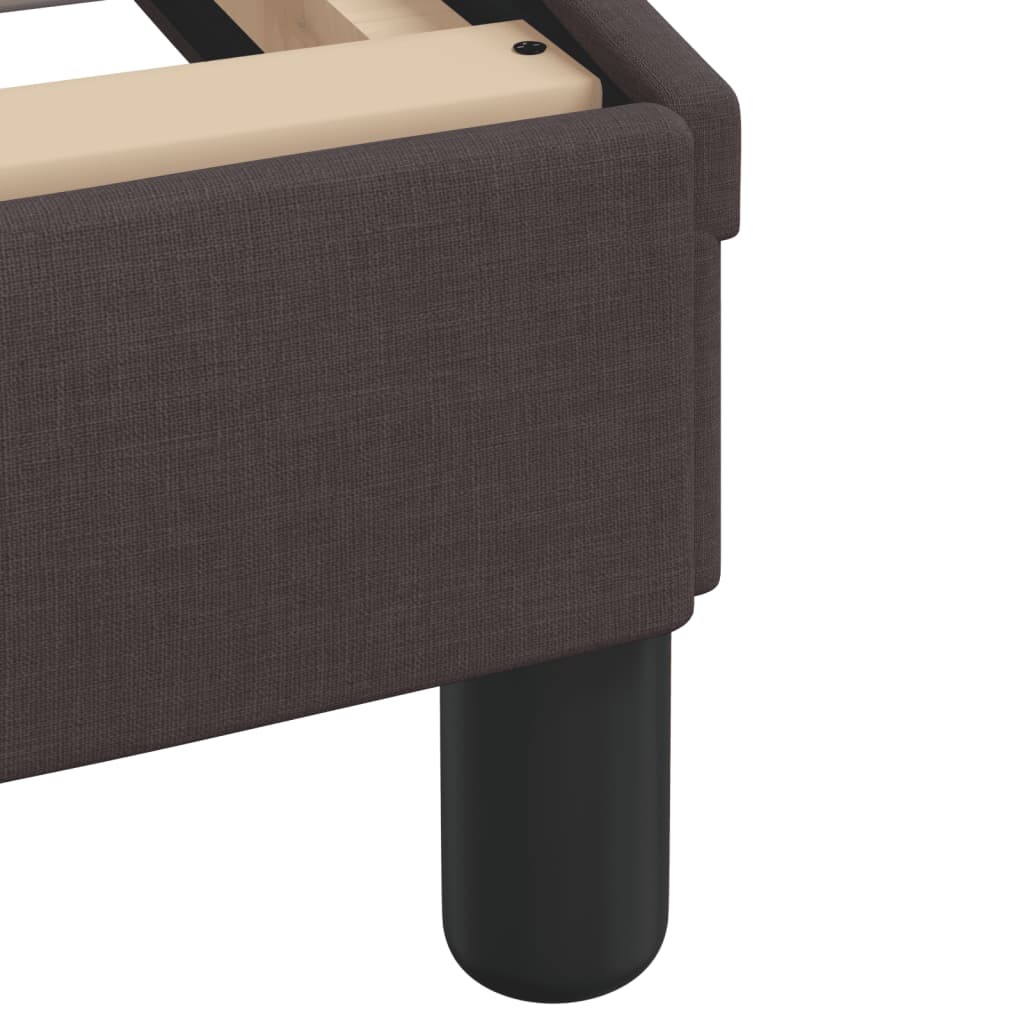 Cadre de lit sans matelas marron foncé 180x200 cm tissu - XIOS