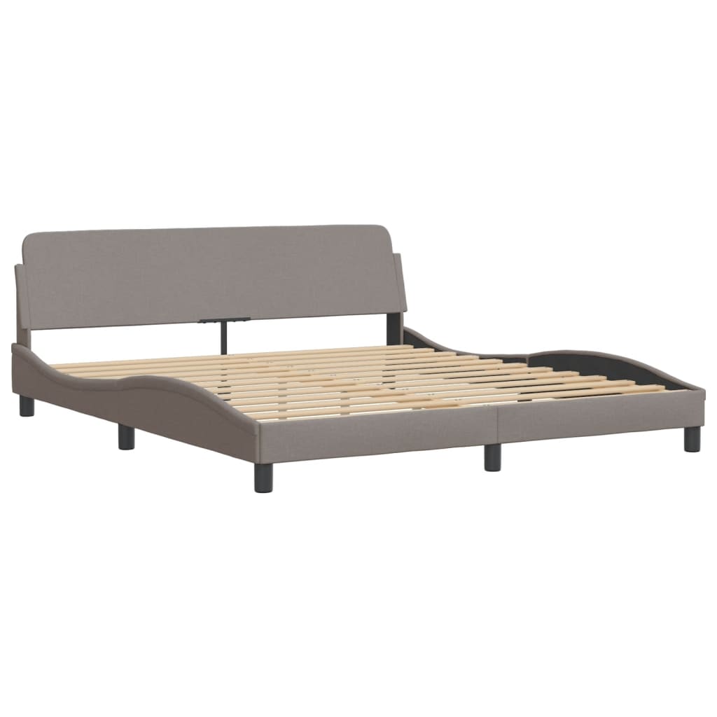 Cadre de lit sans matelas taupe 180x200 cm tissu - XIOS