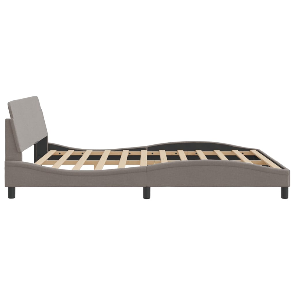 Cadre de lit sans matelas taupe 180x200 cm tissu - XIOS