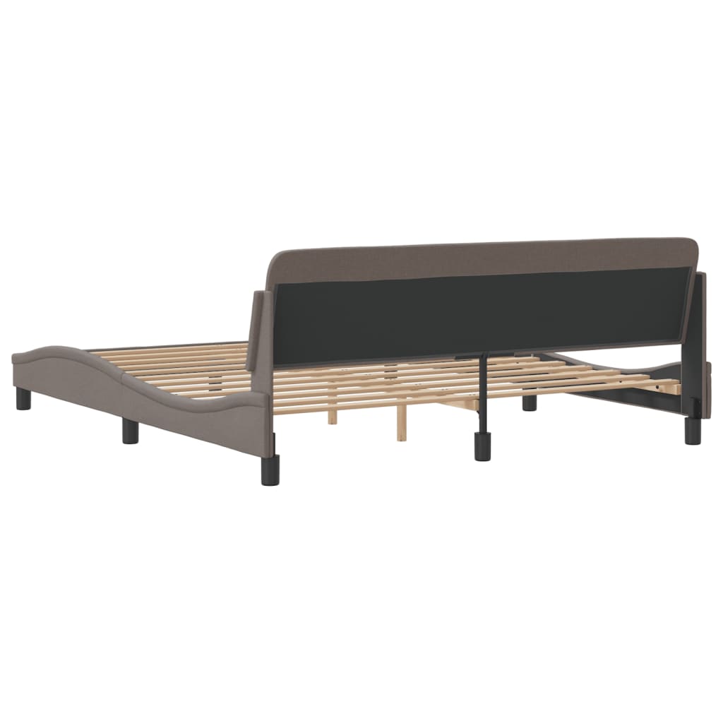 Cadre de lit sans matelas taupe 180x200 cm tissu - XIOS