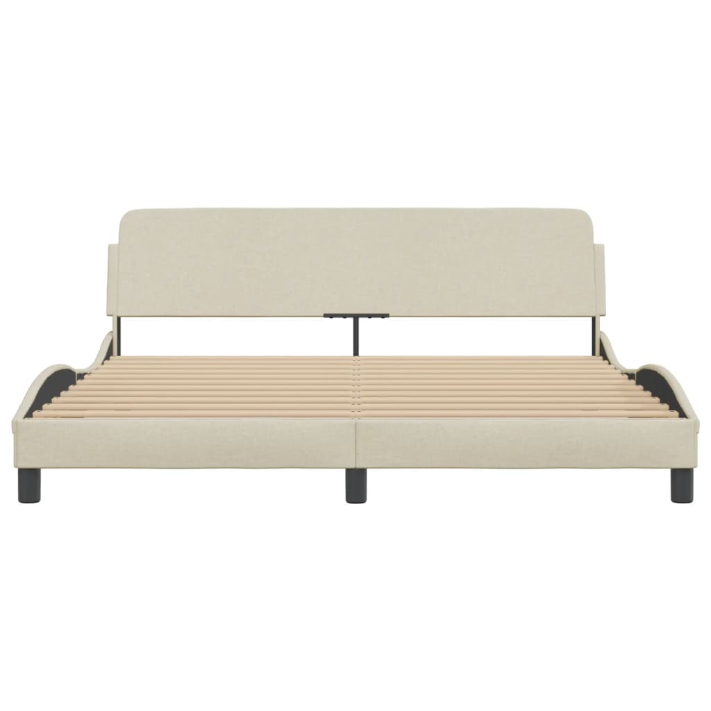 Cadre de lit sans matelas crème 180x200 cm tissu - XIOS