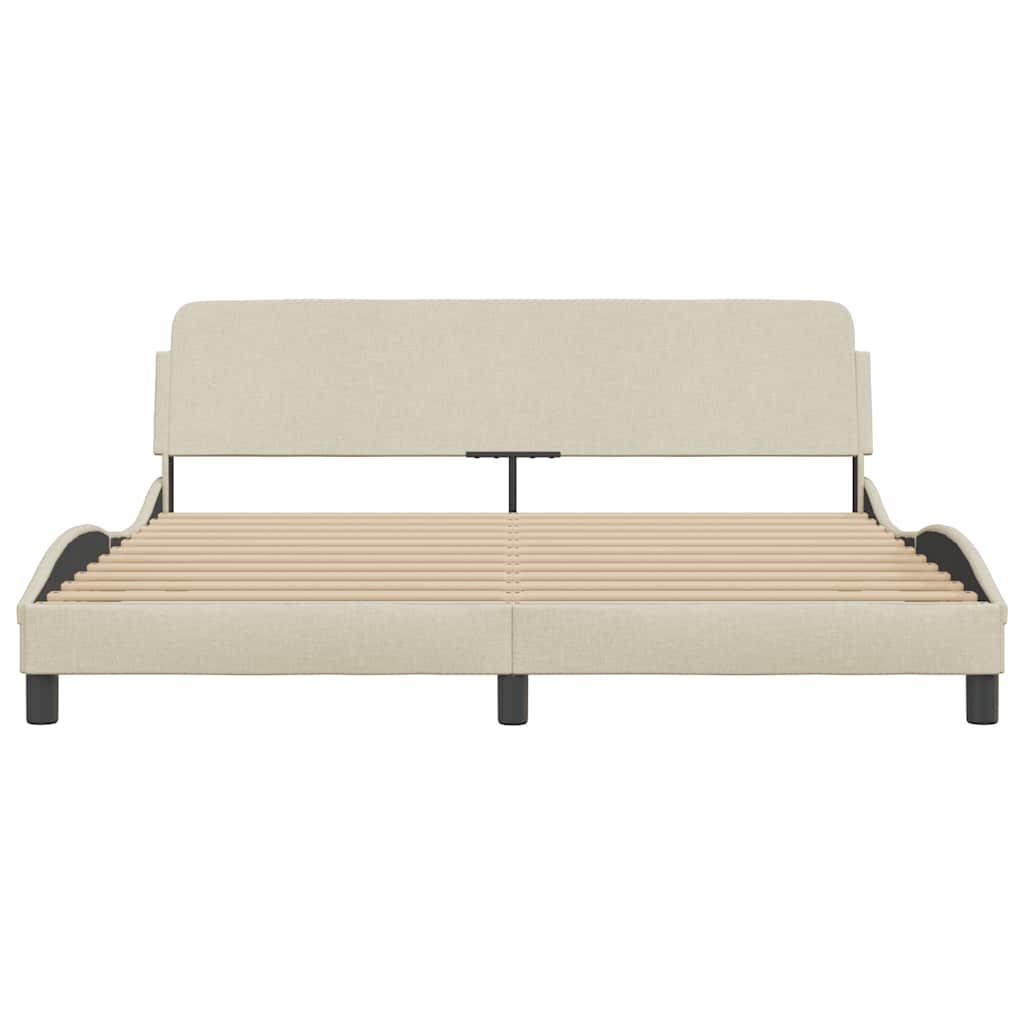 Cadre de lit Dover crème 180x200 cm tissu