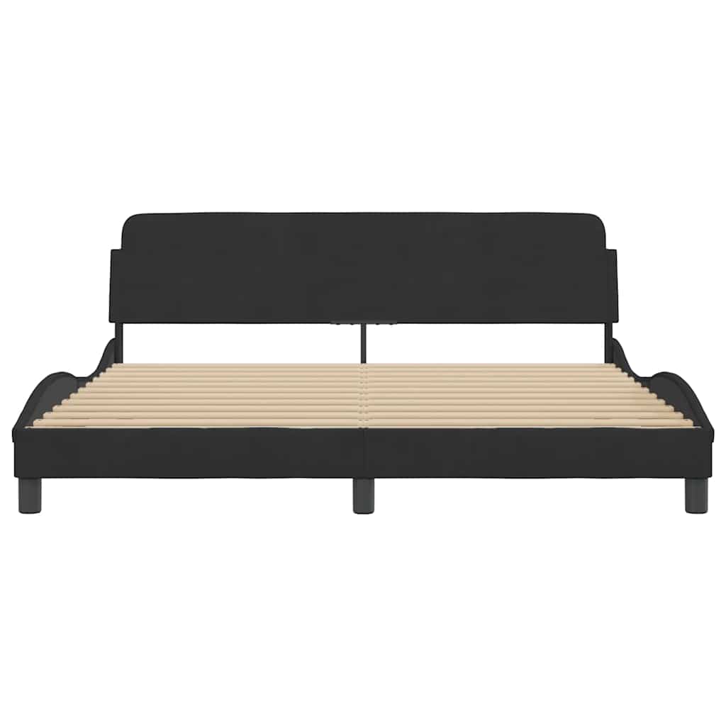Cadre de lit Dover noir 180x200 cm velours