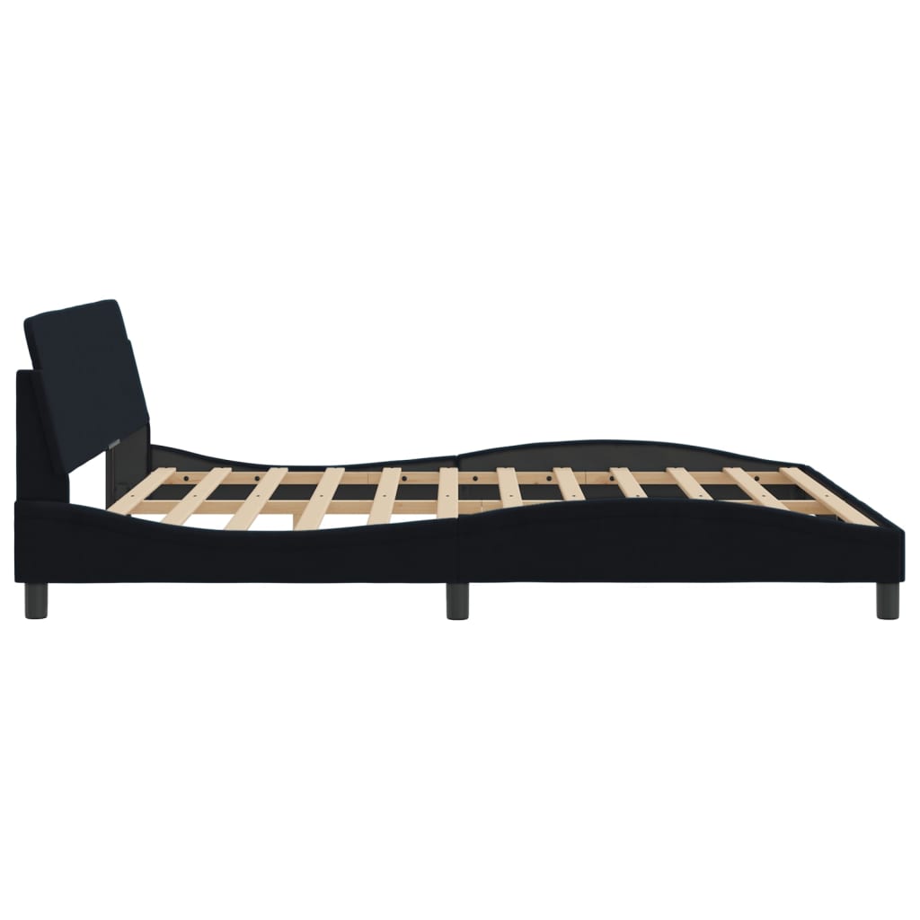 Cadre de lit sans matelas noir 180x200 cm velours - XIOS
