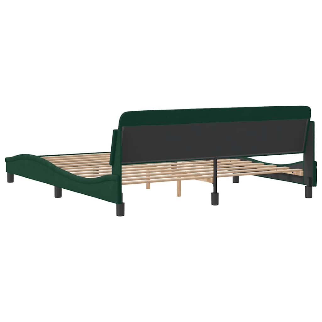 Cadre de lit Dover vert foncé 180x200 cm velours