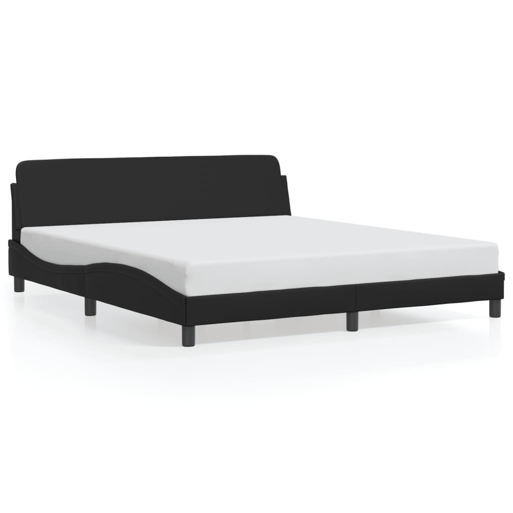 Cadre de lit sans matelas noir 180x200 cm similicuir - XIOS