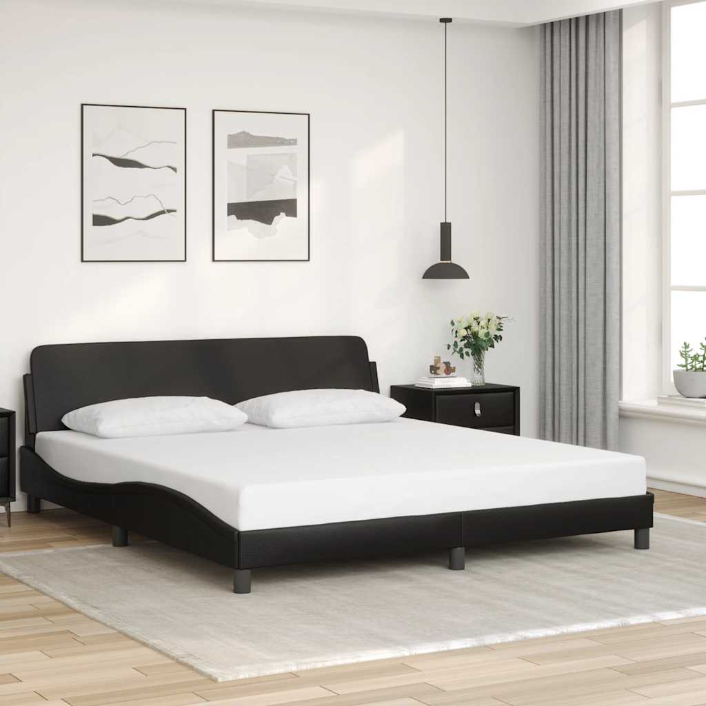 Cadre de lit Dover noir 180x200 cm similicuir