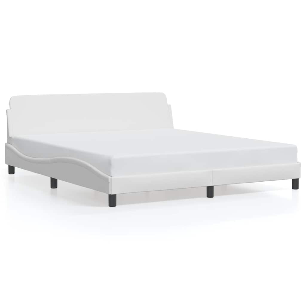 Cadre de lit Dover blanc 180x200 cm similicuir - XIOS
