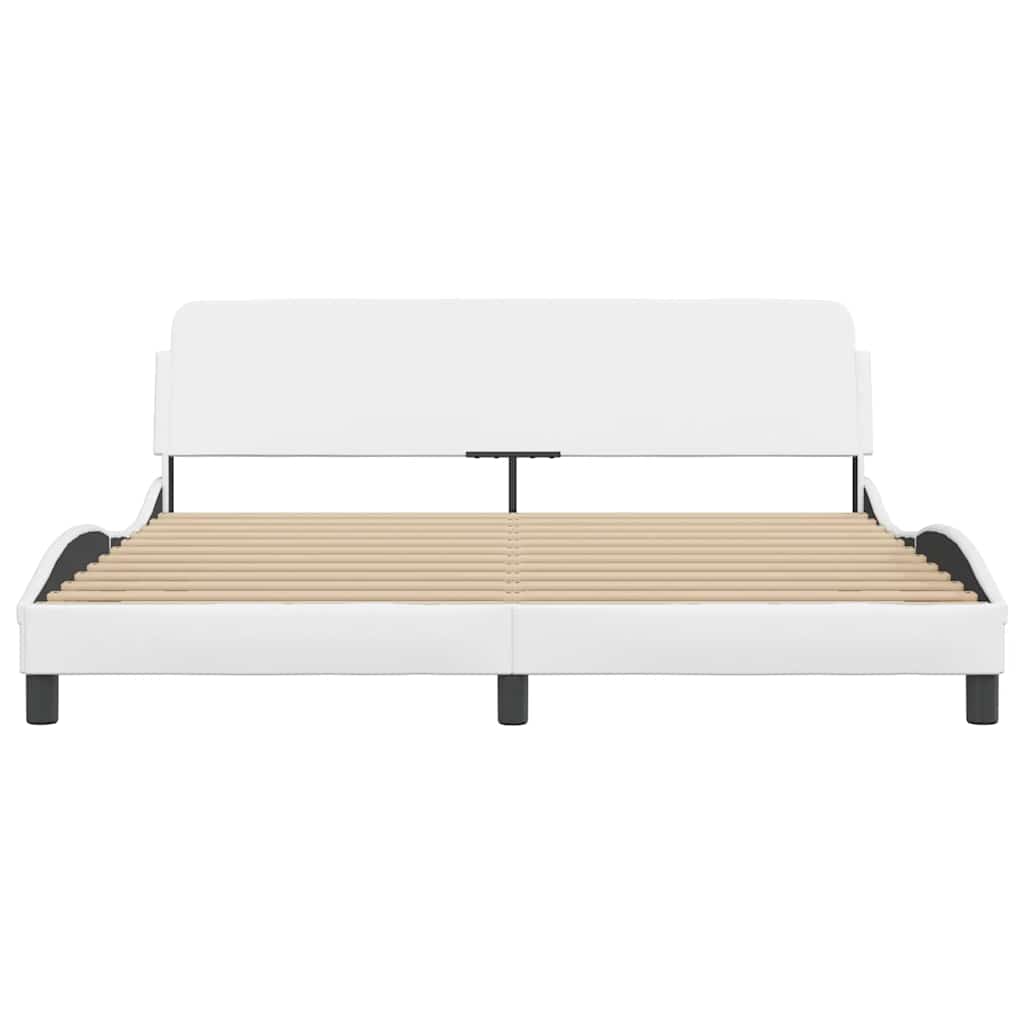 Cadre de lit Dover blanc 180x200 cm similicuir - XIOS