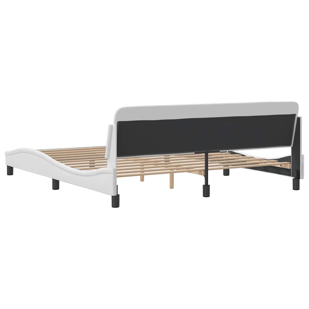 Cadre de lit Dover blanc 180x200 cm similicuir - XIOS