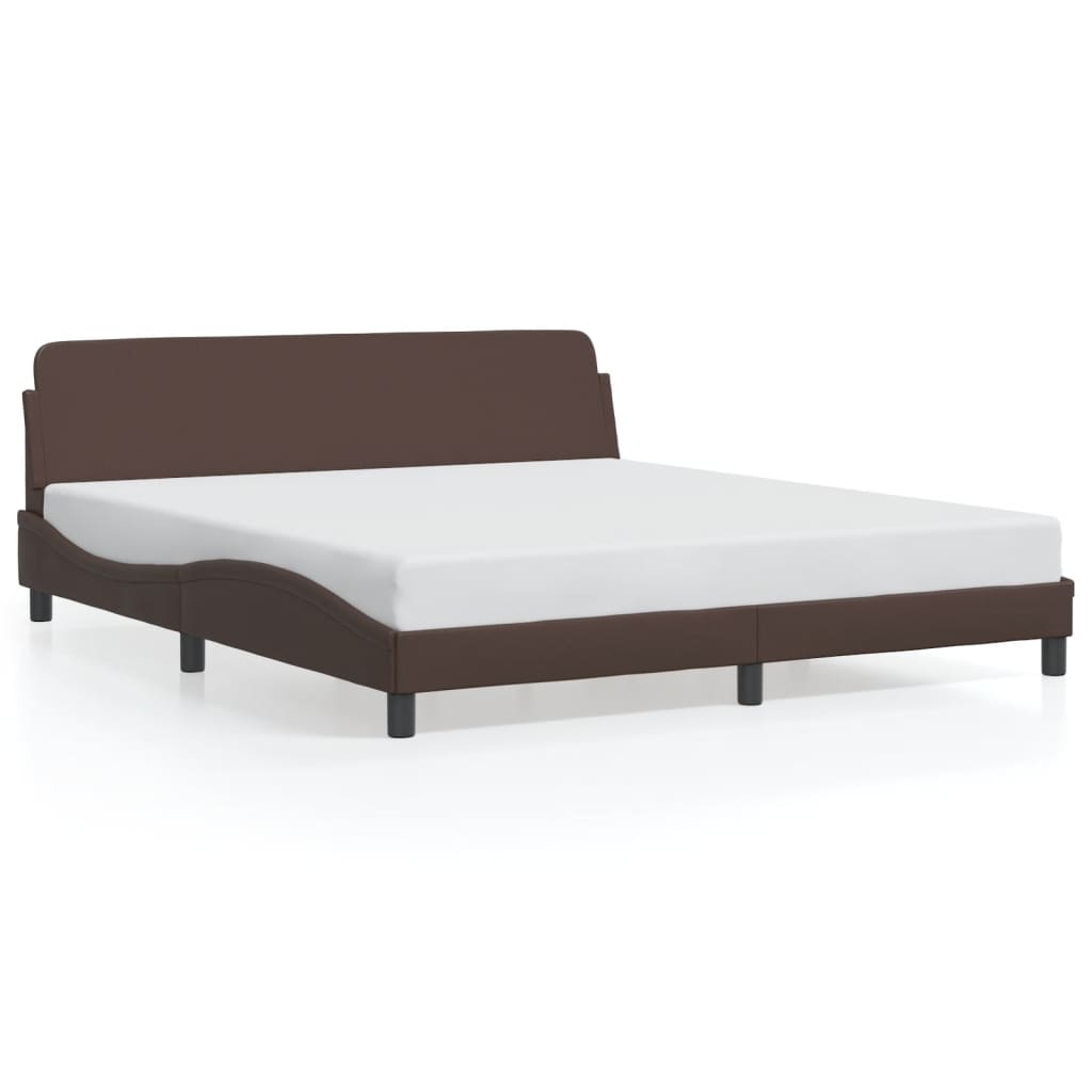 Cadre de lit sans matelas marron 180x200 cm similicuir - XIOS