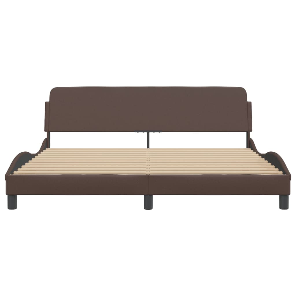 Cadre de lit sans matelas marron 180x200 cm similicuir - XIOS