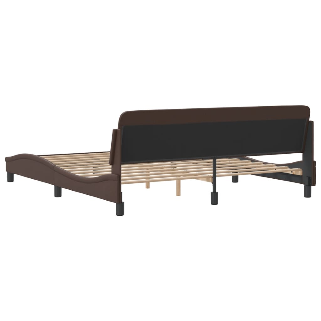 Cadre de lit sans matelas marron 180x200 cm similicuir - XIOS