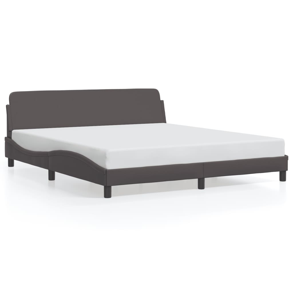Cadre de lit sans matelas gris 180x200 cm similicuir - XIOS