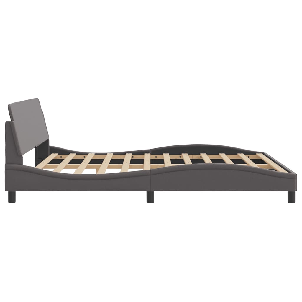 Cadre de lit sans matelas gris 180x200 cm similicuir - XIOS
