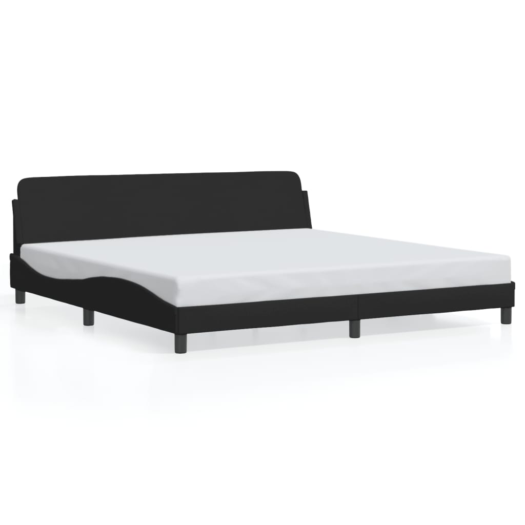 Cadre de lit sans matelas noir 200x200 cm tissu - XIOS