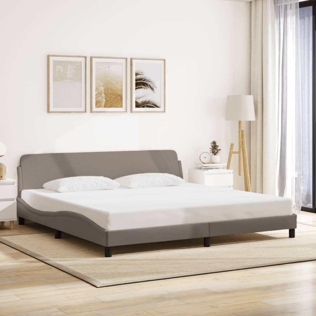 Cadre de lit sans matelas taupe 200x200 cm tissu - XIOS