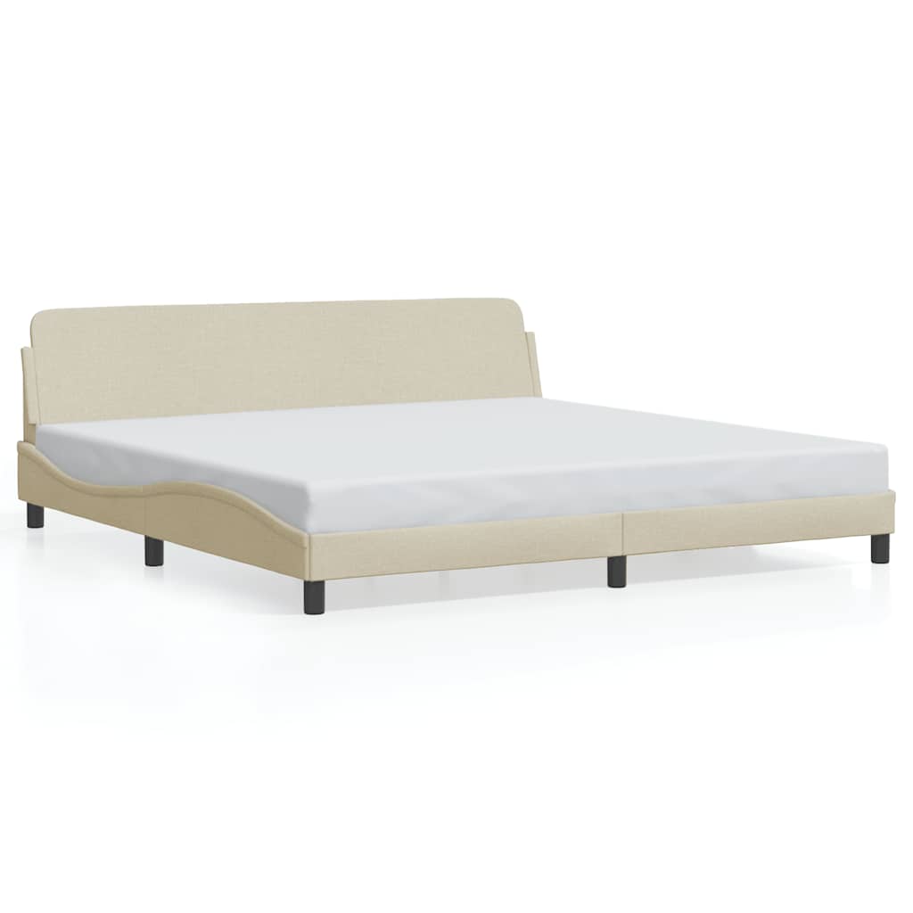 Cadre de lit Dover crème 200x200 cm tissu