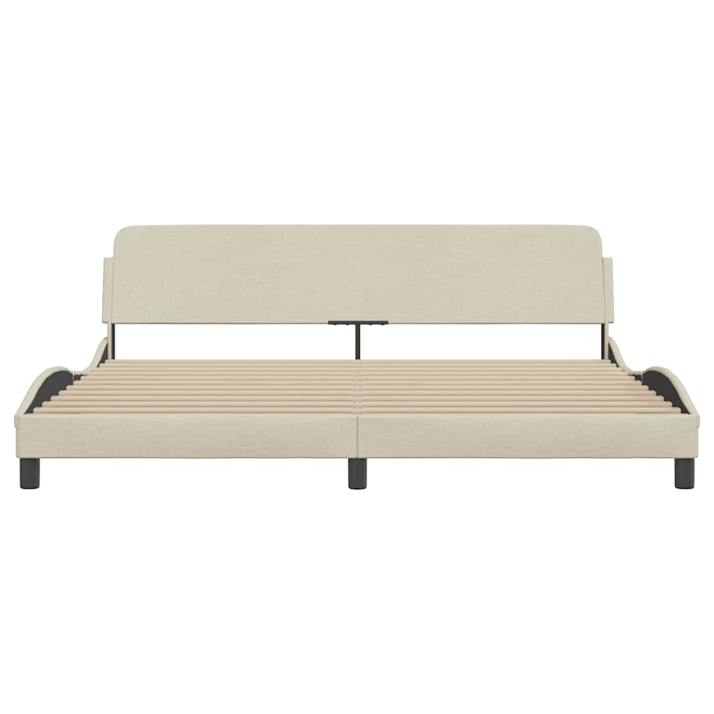 Cadre de lit Dover crème 200x200 cm tissu