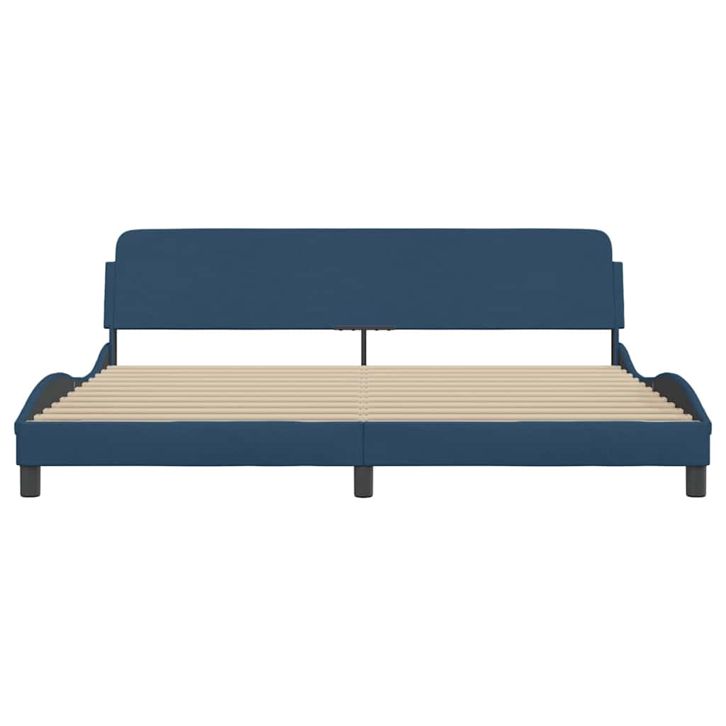 Cadre de lit Dover bleu 200x200 cm tissu