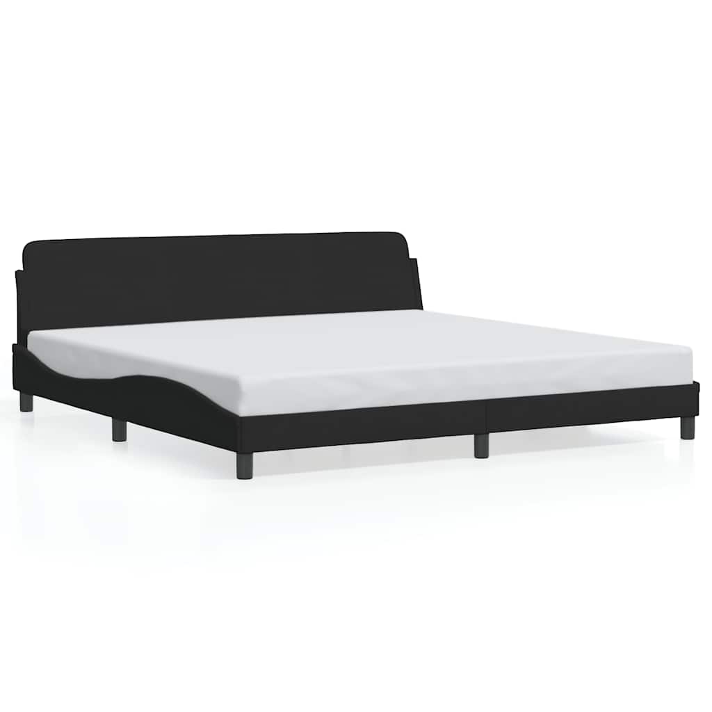 Cadre de lit Dover noir 200x200 cm velours