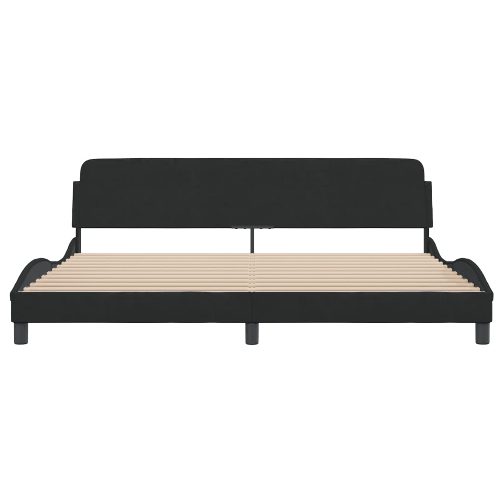 Cadre de lit sans matelas noir 200x200 cm velours - XIOS